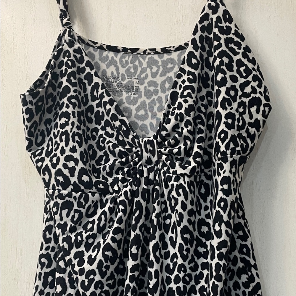 Gilligan & O'Malley Black and White Leopard print negligee - Picture 5 of 9